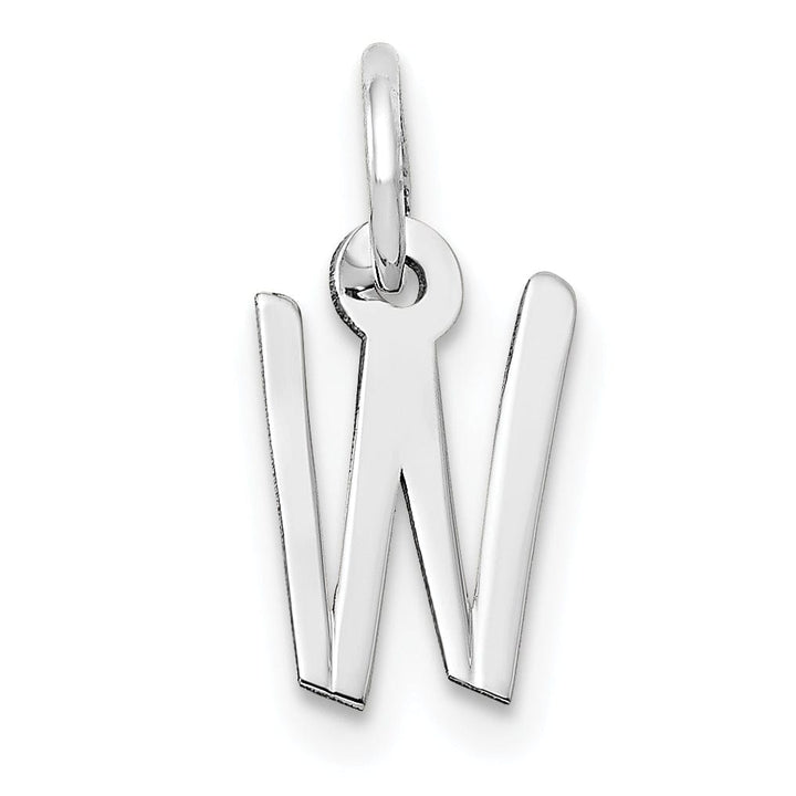 Lovely Rita's Pendants & Charms 14k White Gold Small Slanted Block Letter W Initial Pendant