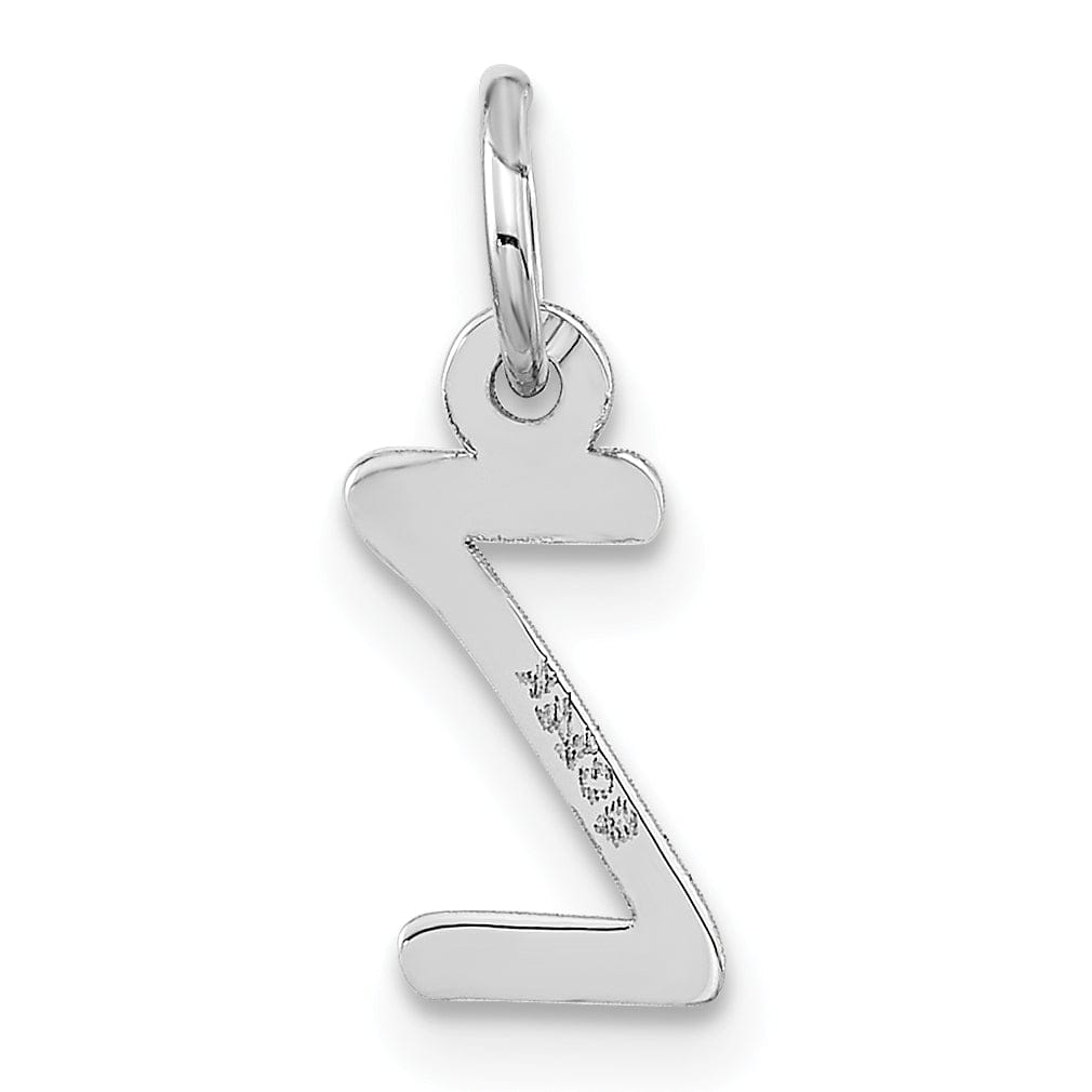 Lovely Rita's Pendants & Charms 14k White Gold Small Slanted Block Letter Z Initial Pendant