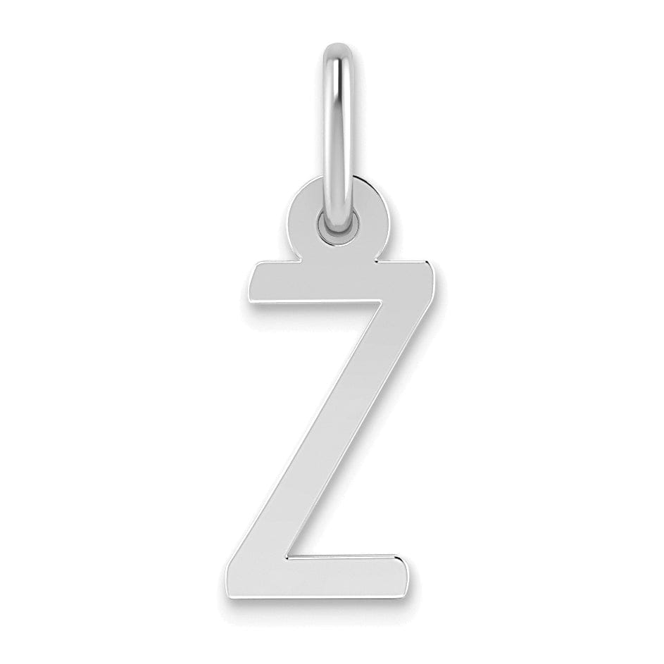 Lovely Rita's Pendants & Charms 14k White Gold Small Slanted Block Letter Z Initial Pendant