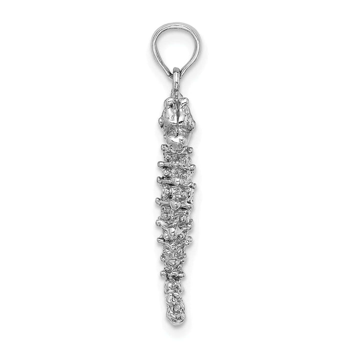 Lovely Rita's Pendants & Charms 14k White Gold Solid 3-Dimensional Texture Polished Finish Seahorse Charm Pendant