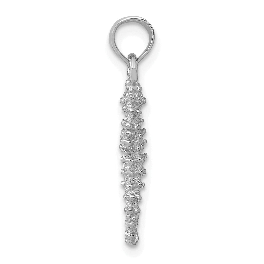 Lovely Rita's Pendants & Charms 14k White Gold Solid 3-Dimensional Textured Finish Seahorse Charm Pendant