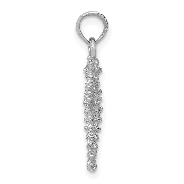 Lovely Rita's Pendants & Charms 14k White Gold Solid 3-Dimensional Textured Finish Seahorse Charm Pendant