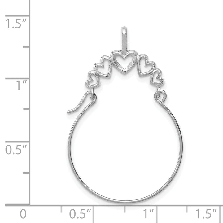 Lovely Rita's Pendants & Charms 14k White Gold Solid 5-Heart Design Charm Holder Pendant