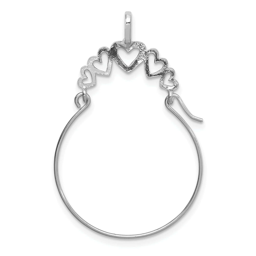 Lovely Rita's Pendants & Charms 14k White Gold Solid 5-Heart Design Charm Holder Pendant