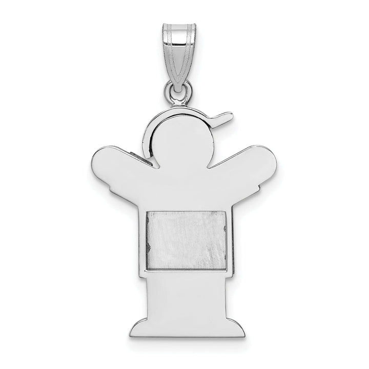 Lovely Rita's Pendants & Charms 14k White Gold Solid Boy With Hat Love Charm