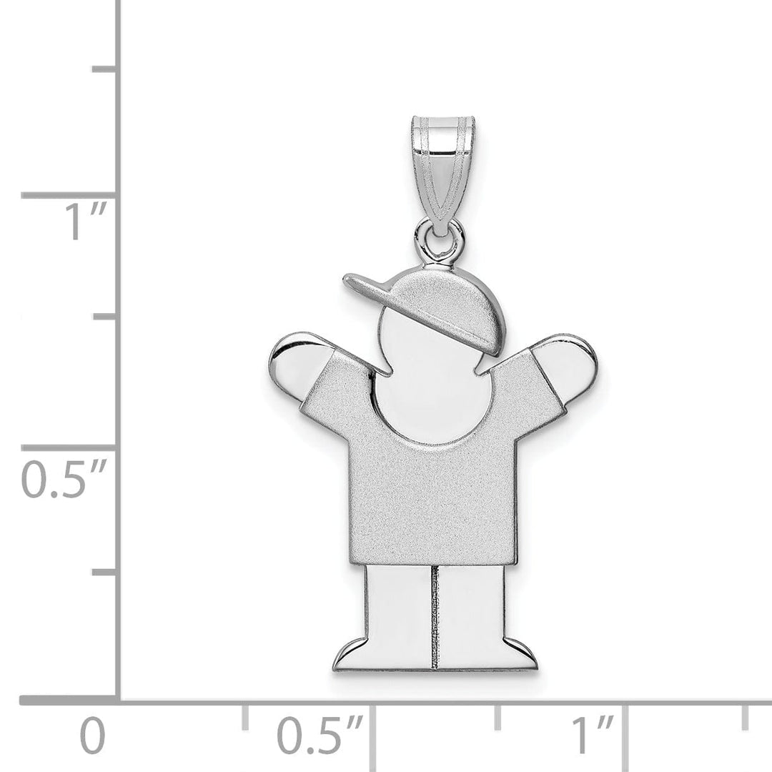 Lovely Rita's Pendants & Charms 14k White Gold Solid Boy With Hat Love Charm