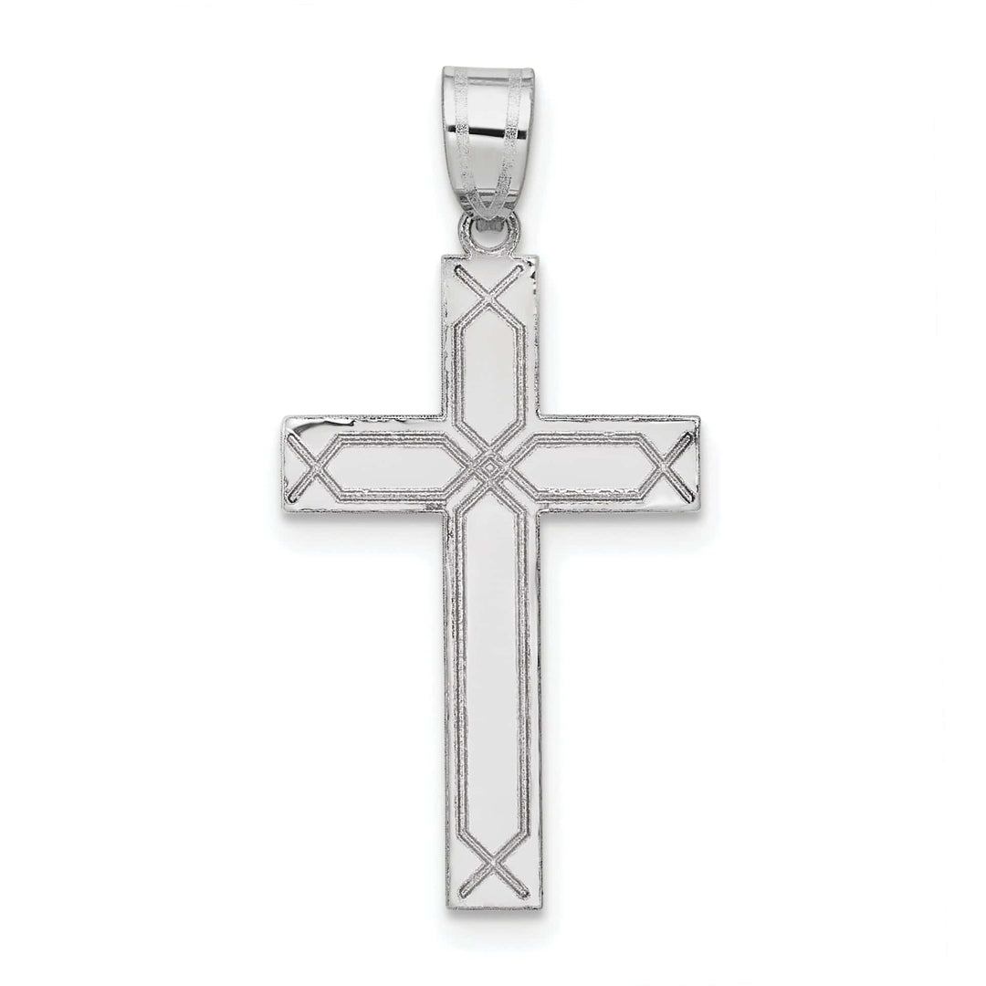 Lovely Rita's Pendants & Charms 14k White Gold Solid Cross Pendant