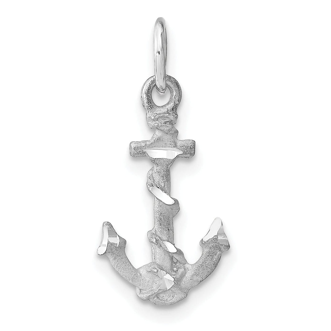 Lovely Rita's Pendants & Charms 14k White Gold Solid D.C 3-D Anchor Charm