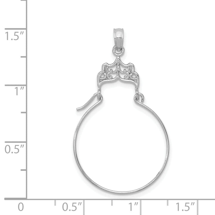 Lovely Rita's Pendants & Charms 14k White Gold Solid Design Filigree Charm Holder Pendant