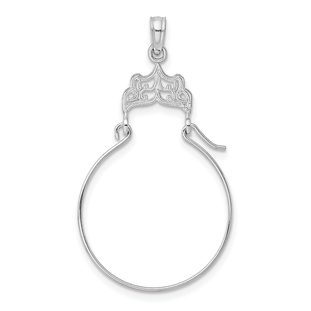 Lovely Rita's Pendants & Charms 14k White Gold Solid Design Filigree Charm Holder Pendant
