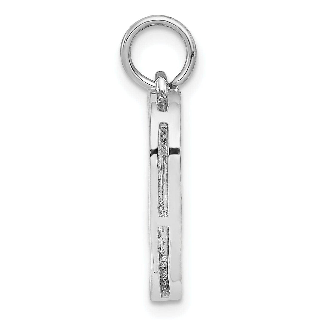 Lovely Rita's Pendants & Charms 14k White Gold Solid Fancy Filigree Heart Charm