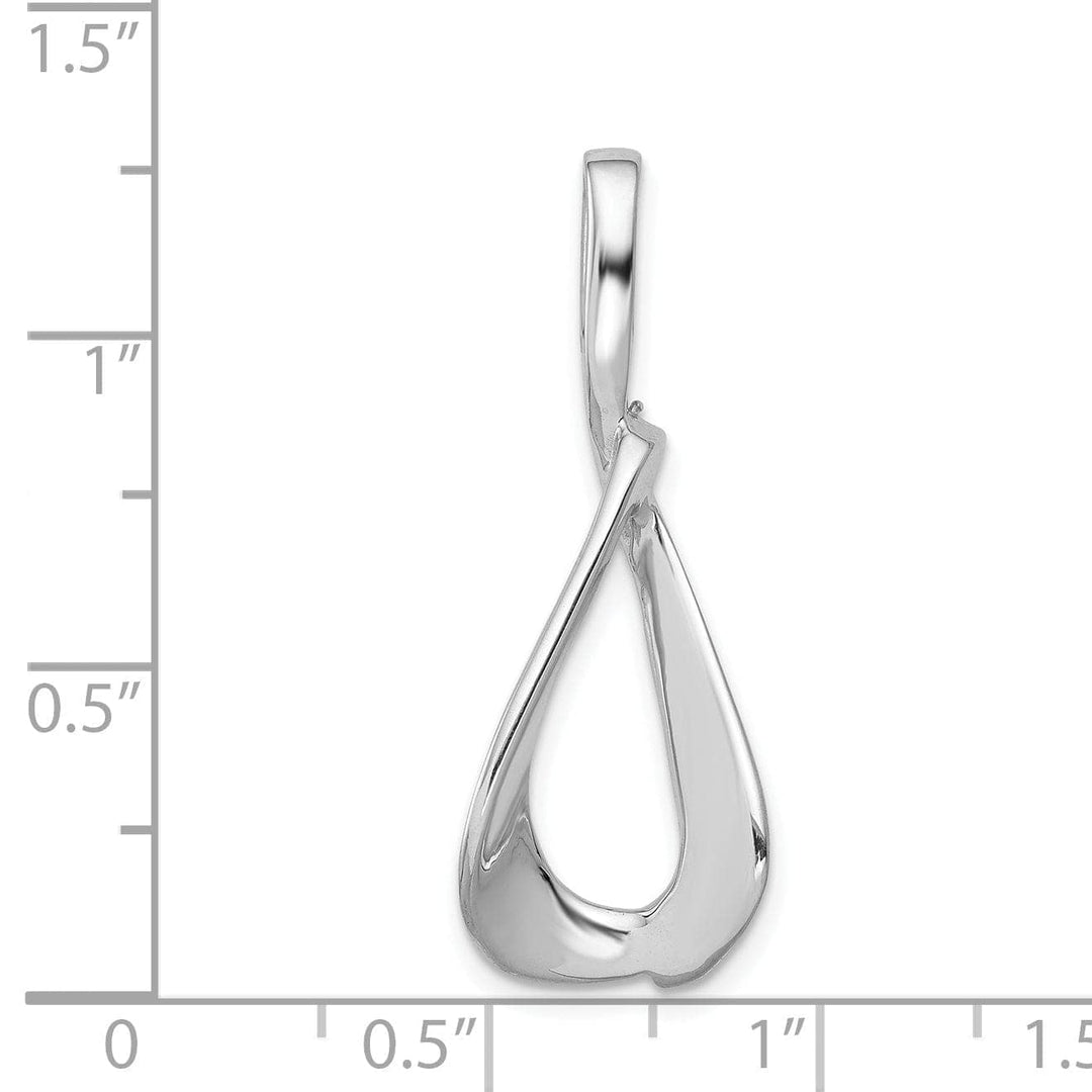 Lovely Rita's Pendants & Charms 14k White Gold Solid Fancy Sleek Omega Design Slide Pendant