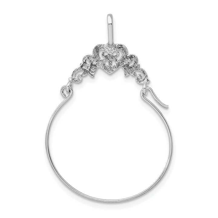Lovely Rita's Pendants & Charms 14k White Gold Solid Filigree Heart Design Charm Holder Pendant