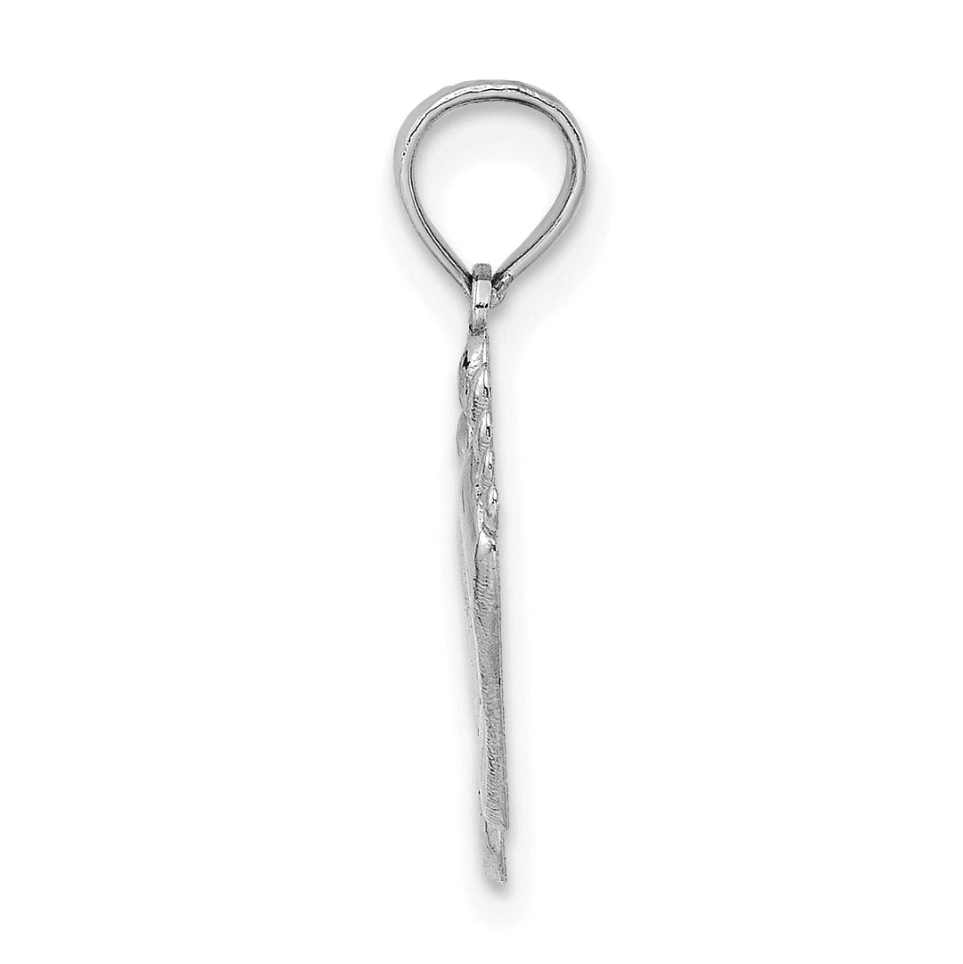 Lovely Rita's Pendants & Charms 14K White Gold Solid Flat Back Double Feet Hang Ten Style Charm Pendant