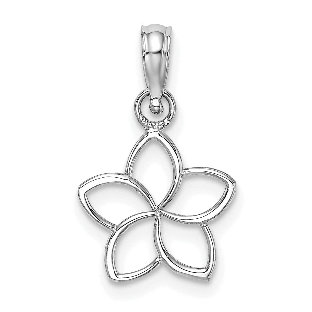 Lovely Rita's Pendants & Charms 14K White Gold  Solid Flat Back Polished Finish Cut Out Flower Charm Pendant