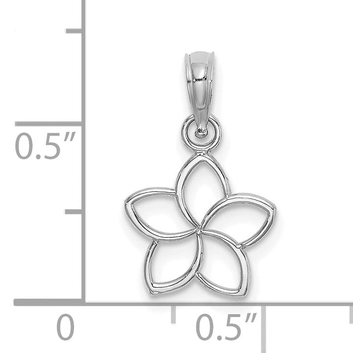 Lovely Rita's Pendants & Charms 14K White Gold  Solid Flat Back Polished Finish Cut Out Flower Charm Pendant