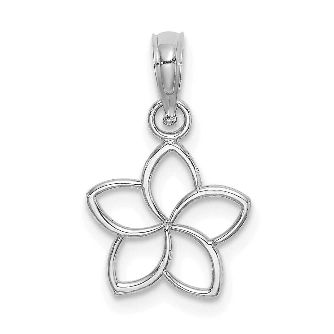 Lovely Rita's Pendants & Charms 14K White Gold  Solid Flat Back Polished Finish Cut Out Flower Charm Pendant