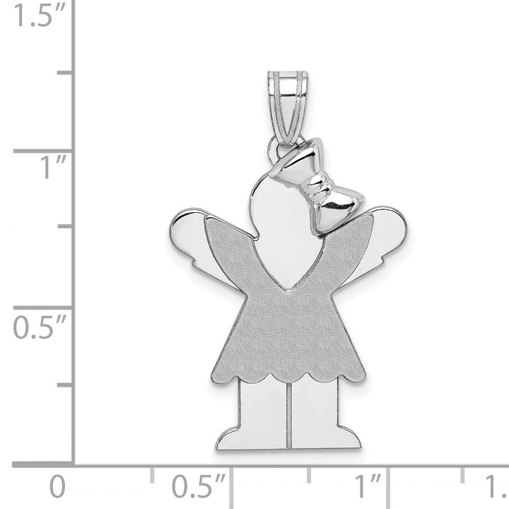 Lovely Rita's Pendants & Charms 14k White Gold Solid Girl With Bow Love Charm