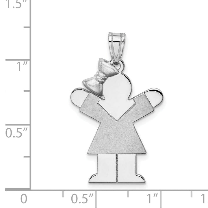 Lovely Rita's Pendants & Charms 14k White Gold Solid Girl With Bow Love Charm