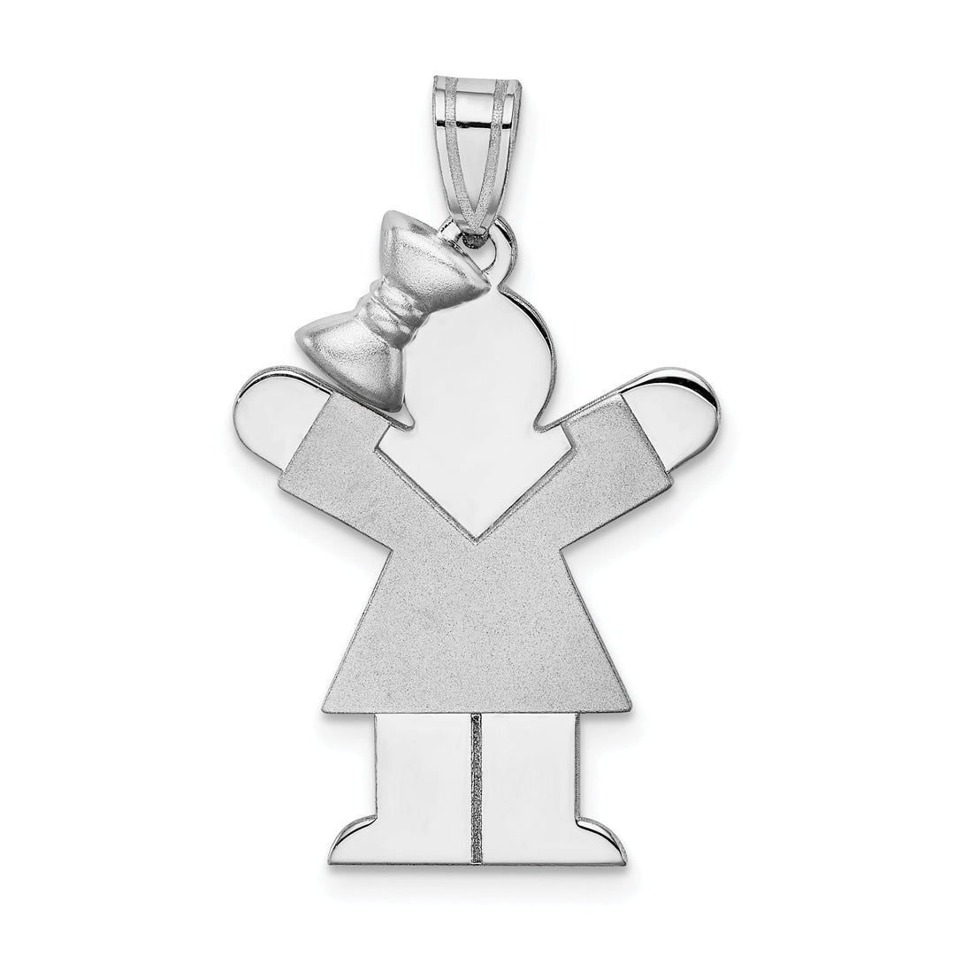 Lovely Rita's Pendants & Charms 14k White Gold Solid Girl With Bow Love Charm