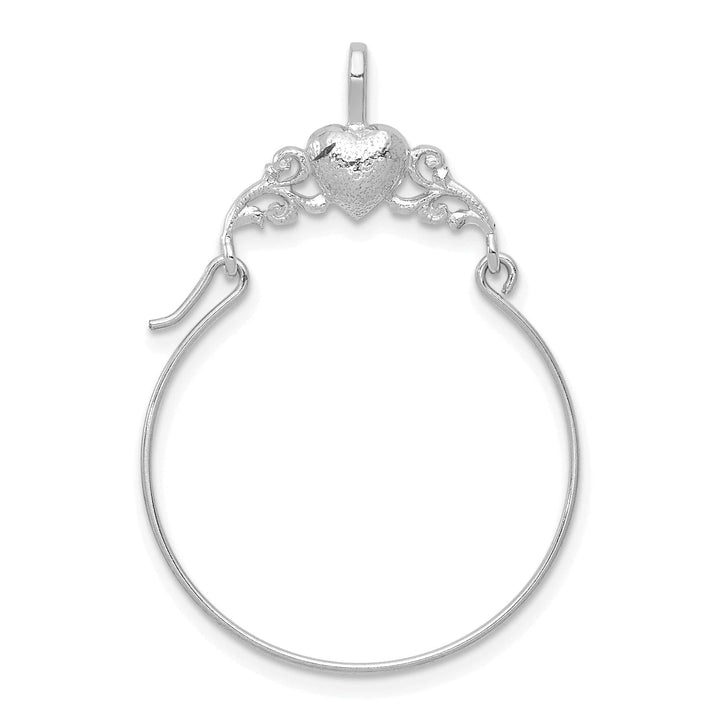 Lovely Rita's Pendants & Charms 14k White Gold Solid Heart Design Charm Holder Pendant
