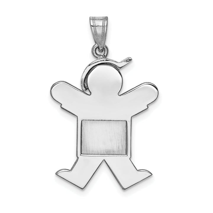 Lovely Rita's Pendants & Charms 14k White Gold Solid Medium Boy With Hat Joy Charm