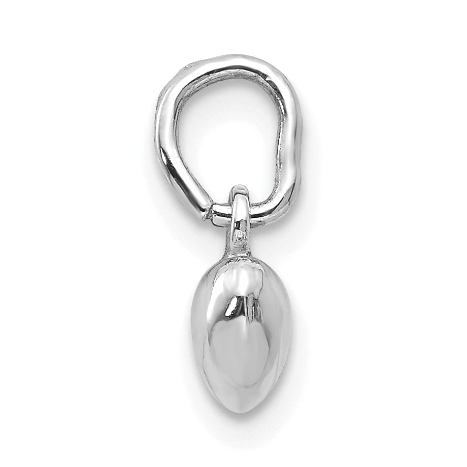 Lovely Rita's Pendants & Charms 14k White Gold Solid Plain Puffed Heart Charm