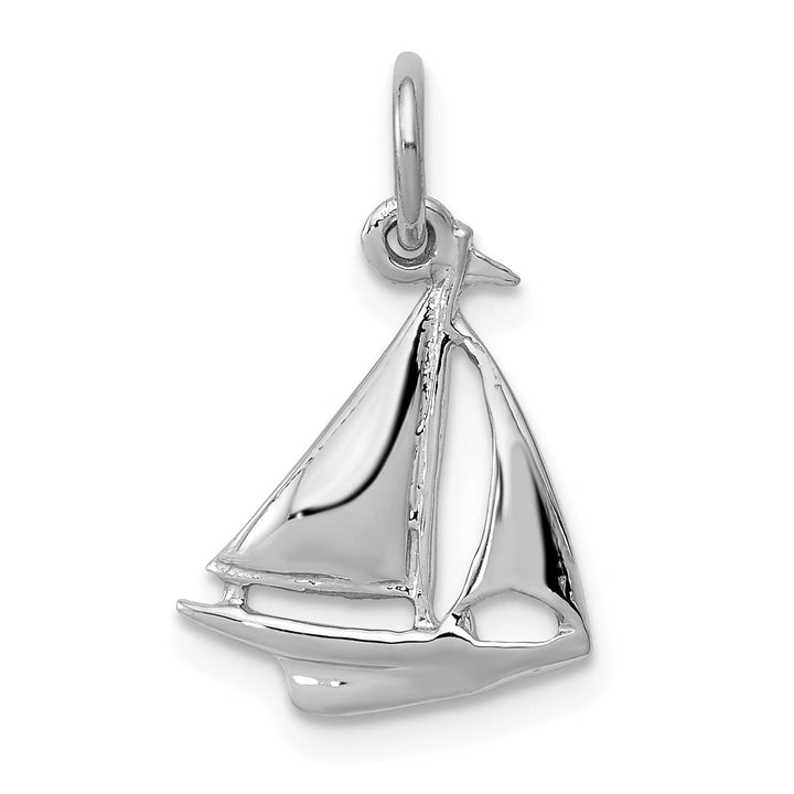 Lovely Rita's Pendants & Charms 14k White Gold Solid Polish 3-D Sailboat Charm