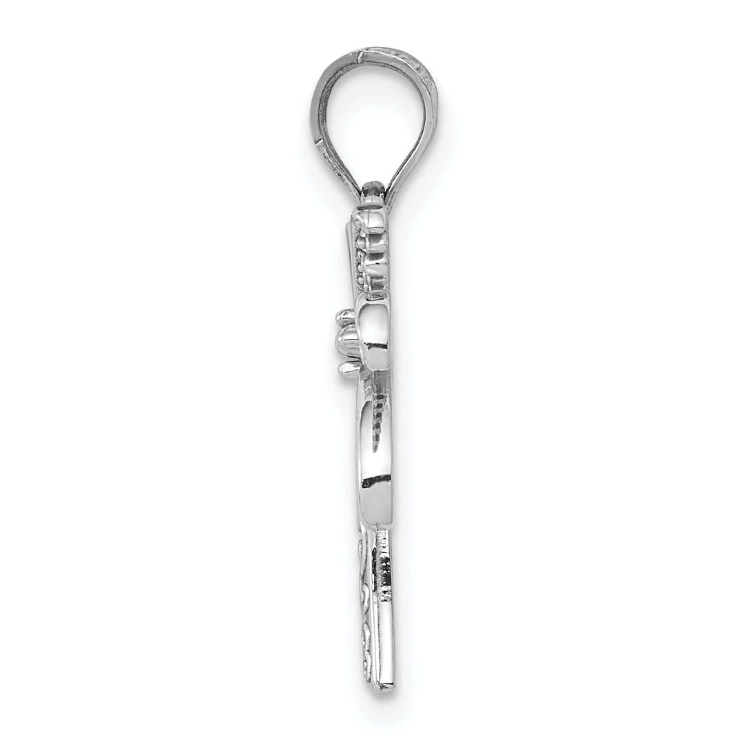 Lovely Rita's Pendants & Charms 14k White Gold Solid Polish Engraved Finish Design Men's Palm Tree Charm Pendant