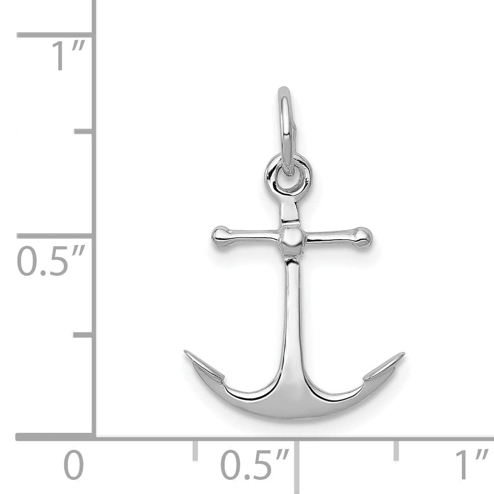 Lovely Rita's Pendants & Charms 14k White Gold Solid Polished 3-D Anchor Charm