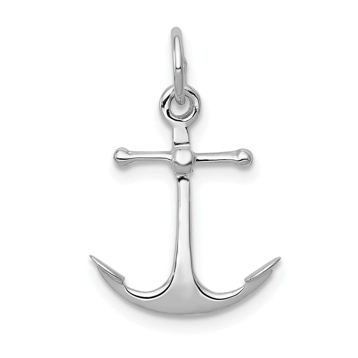 Lovely Rita's Pendants & Charms 14k White Gold Solid Polished 3-D Anchor Charm