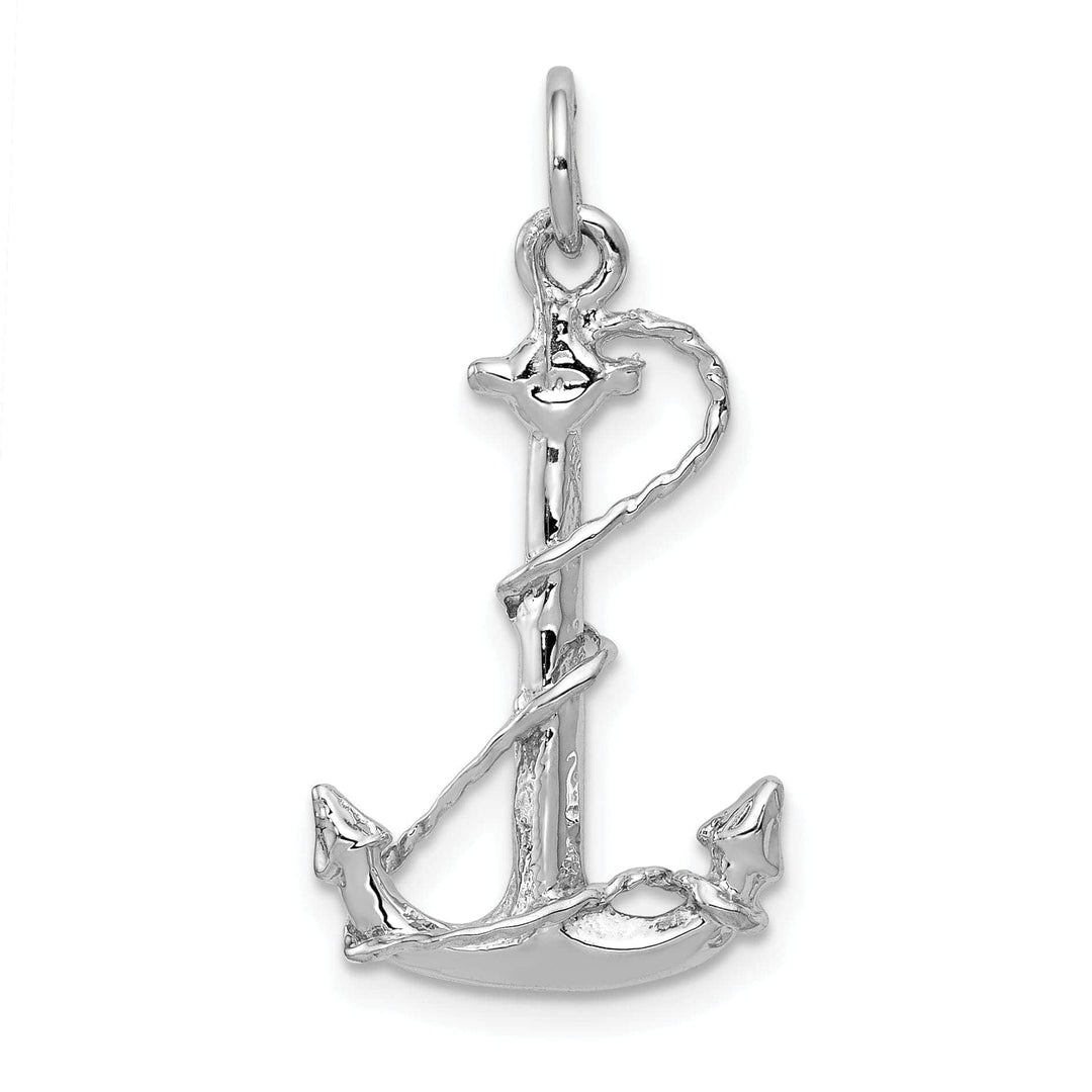 Lovely Rita's Pendants & Charms 14k White Gold Solid Polished 3-D Anchor Charm