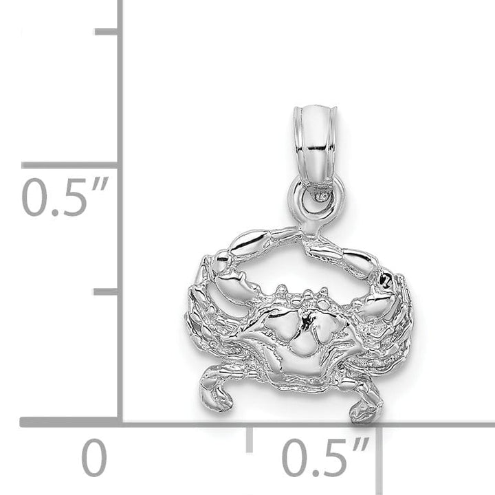 Lovely Rita's Pendants & Charms 14k White Gold Solid Polished Blue Claw Crab Charm Pendant