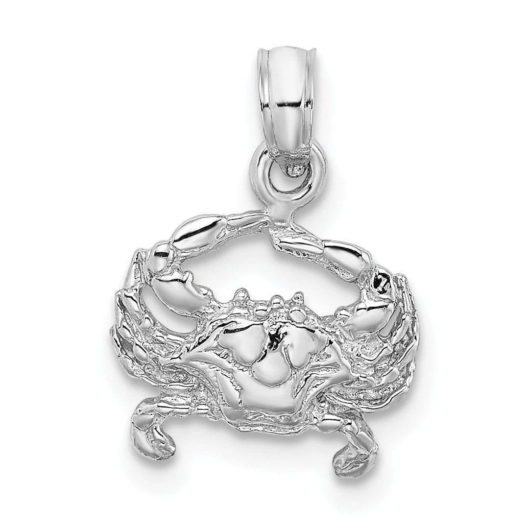 Lovely Rita's Pendants & Charms 14k White Gold Solid Polished Blue Claw Crab Charm Pendant