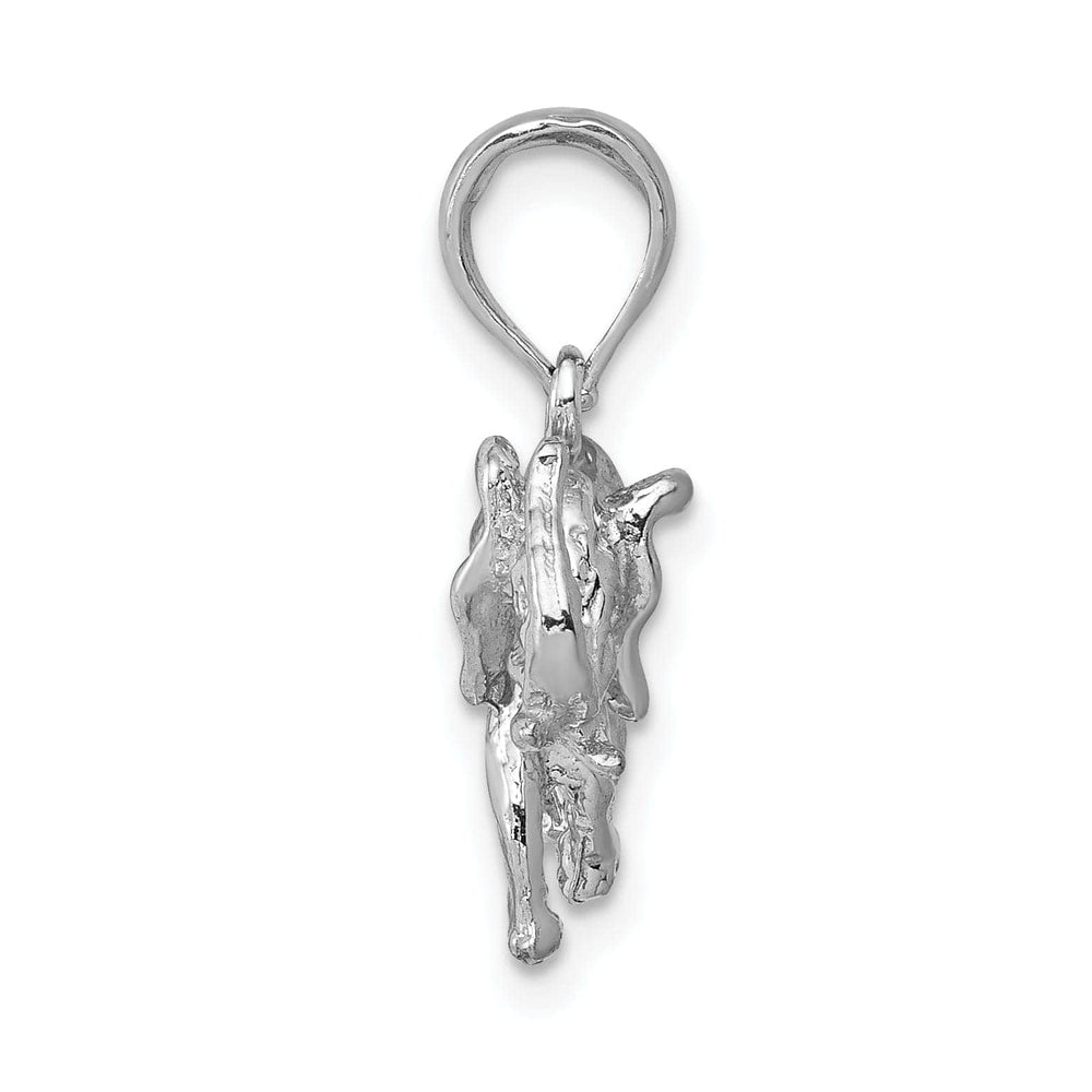 Lovely Rita's Pendants & Charms 14k White Gold Solid Polished Finish 3-Dimensional Elephant Charm Pendant