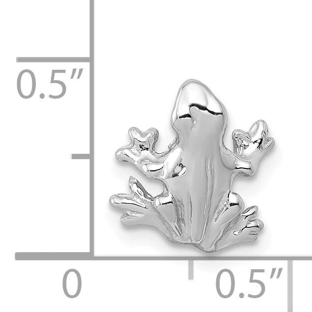 Lovely Rita's Pendants & Charms 14k White Gold Solid Polished Finish 3-Dimensional Frog Charm Pendant