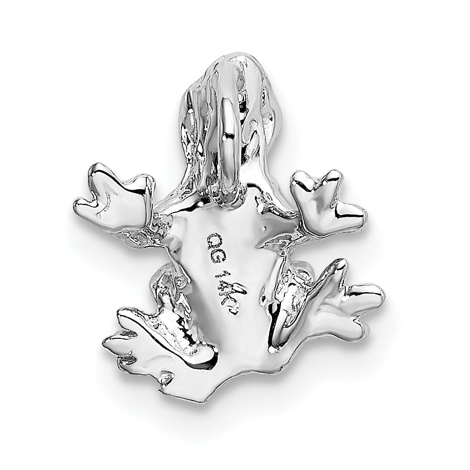 Lovely Rita's Pendants & Charms 14k White Gold Solid Polished Finish 3-Dimensional Frog Charm Pendant