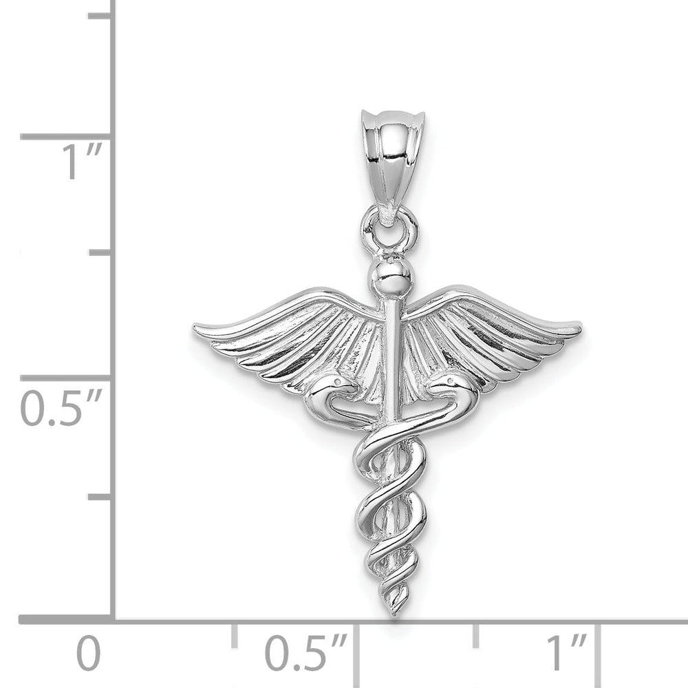 Lovely Rita's Pendants & Charms 14K White Gold Solid Polished Finish 3-Dimensional Medical Symbol Charm Pendant