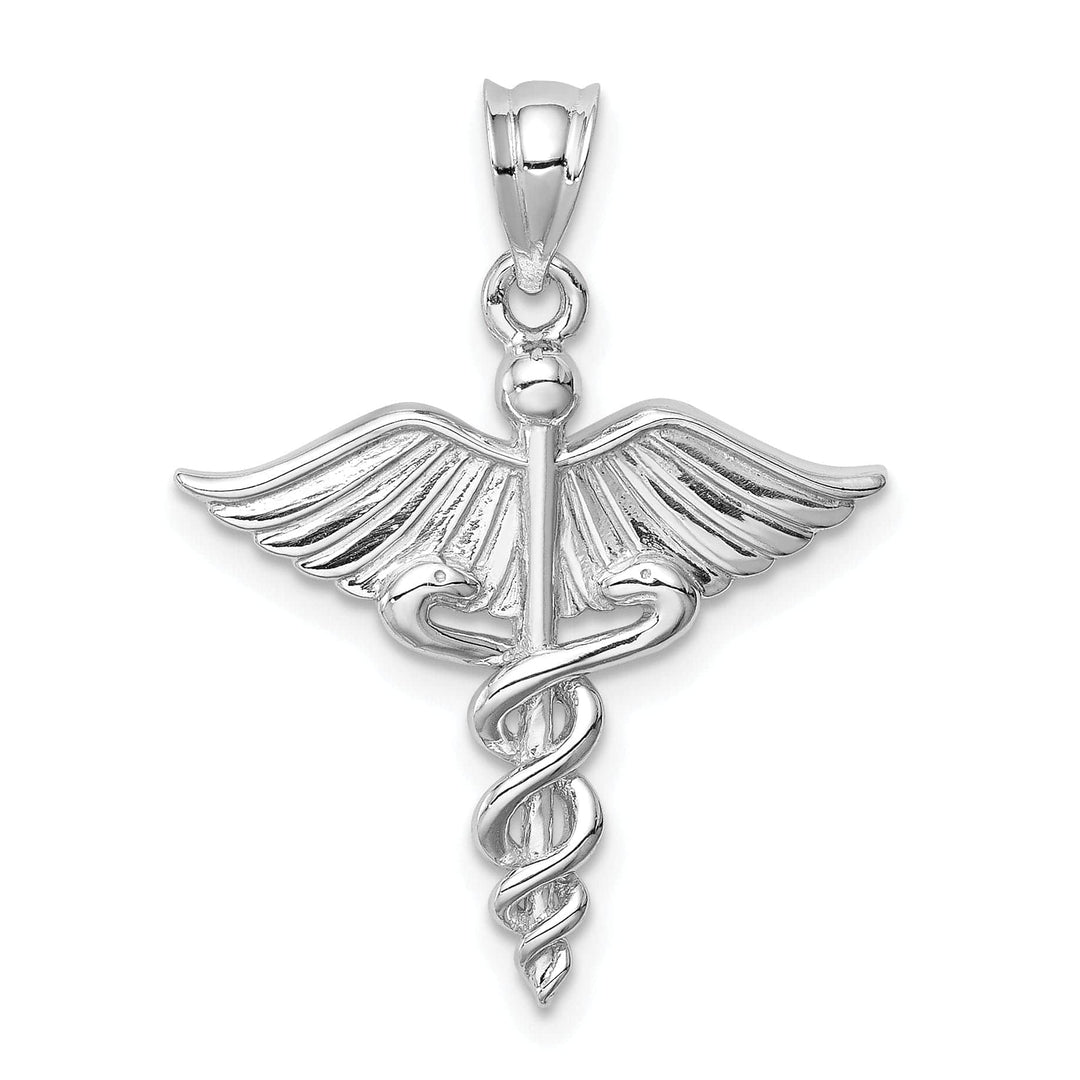 Lovely Rita's Pendants & Charms 14K White Gold Solid Polished Finish 3-Dimensional Medical Symbol Charm Pendant