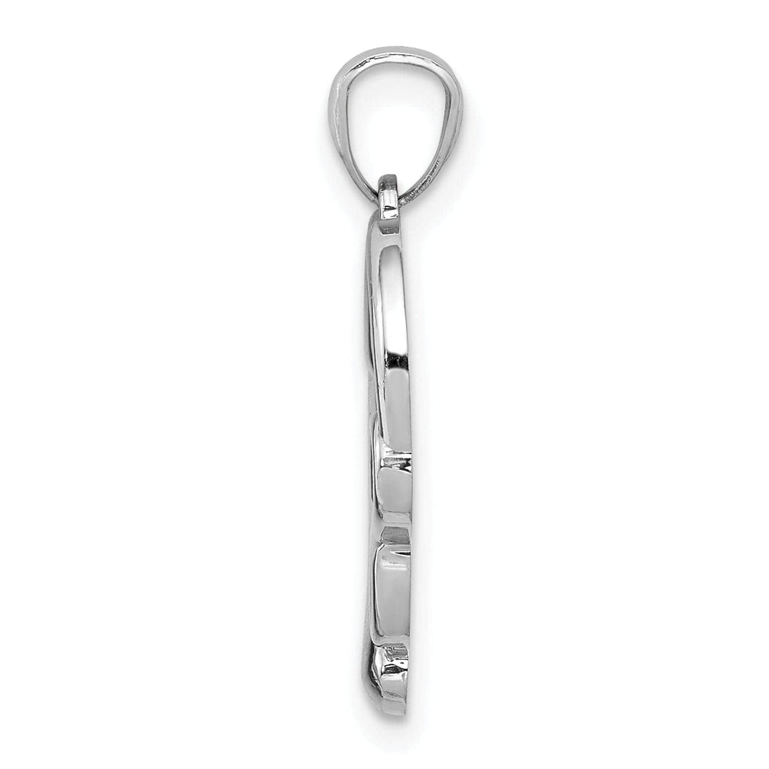 Lovely Rita's Pendants & Charms 14K White Gold Solid Polished Finish Concave Infinity Symbol in Fancy Heart Swirl Shape Design Charm Pendant