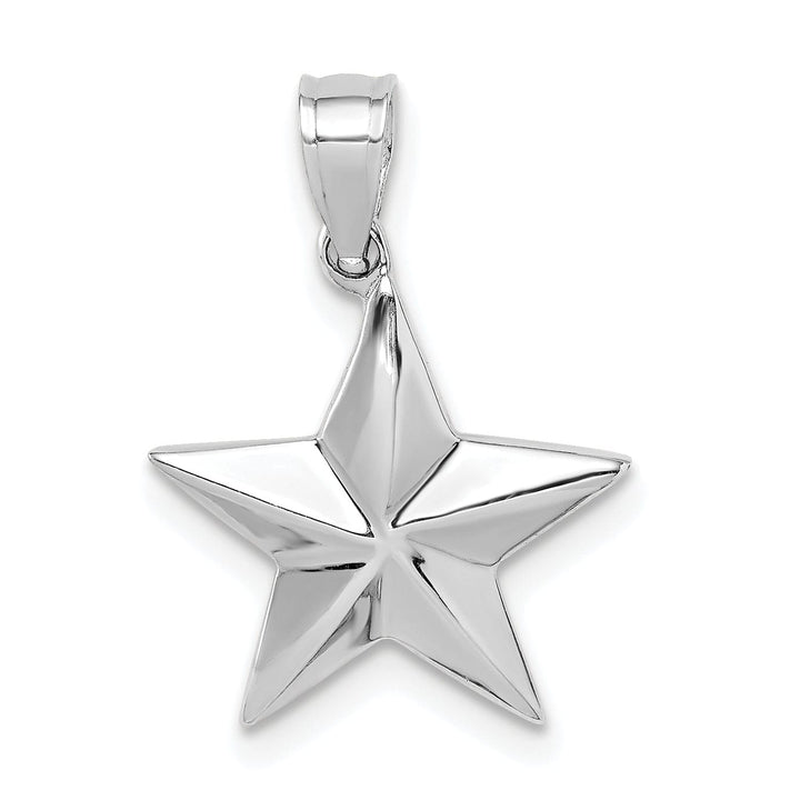 Lovely Rita's Pendants & Charms 14K White Gold Solid Polished Finish Concave Shpe Star Charm Pendant