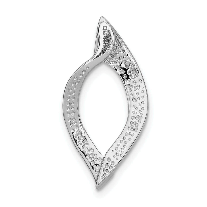 Lovely Rita's Pendants & Charms 14k White Gold Solid Polished Finish Fancy Reversible Oval Shape Design Omega Slide Pendant