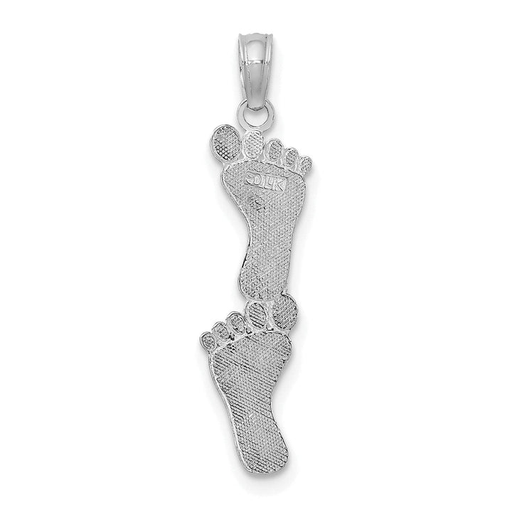 Lovely Rita's Pendants & Charms 14K White Gold Solid Polished Finish Flat Back Double Vertical Feet Charm Pendant