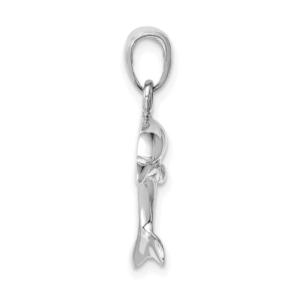 Lovely Rita's Pendants & Charms 14k White Gold Solid Polished Finish Jumping Design Dolphin Charm Pendant