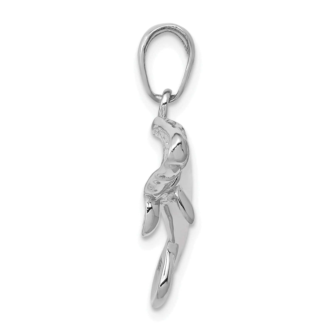 Lovely Rita's Pendants & Charms 14k White Gold Solid Polished Finish Manatee Charm Pendant