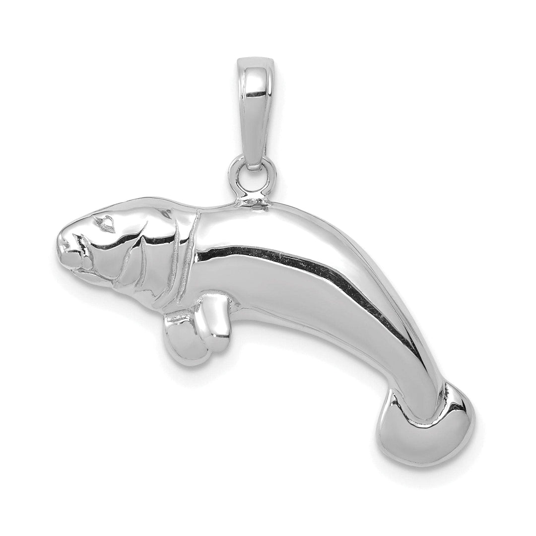 Lovely Rita's Pendants & Charms 14k White Gold Solid Polished Finish Manatee Charm Pendant