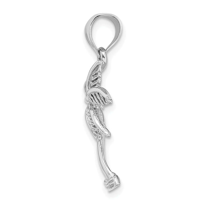 Lovely Rita's Pendants & Charms 14k White Gold Solid Polished Finish Men's Palm Tree Charm Pendant