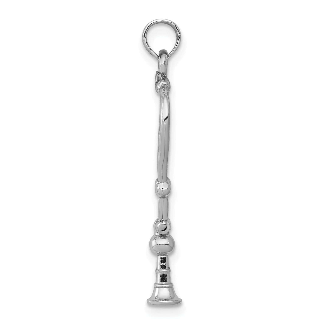 Lovely Rita's Pendants & Charms 14k White Gold Solid Polished Finish Moveable 3-Dimensional Stethoscope Charm Pendant