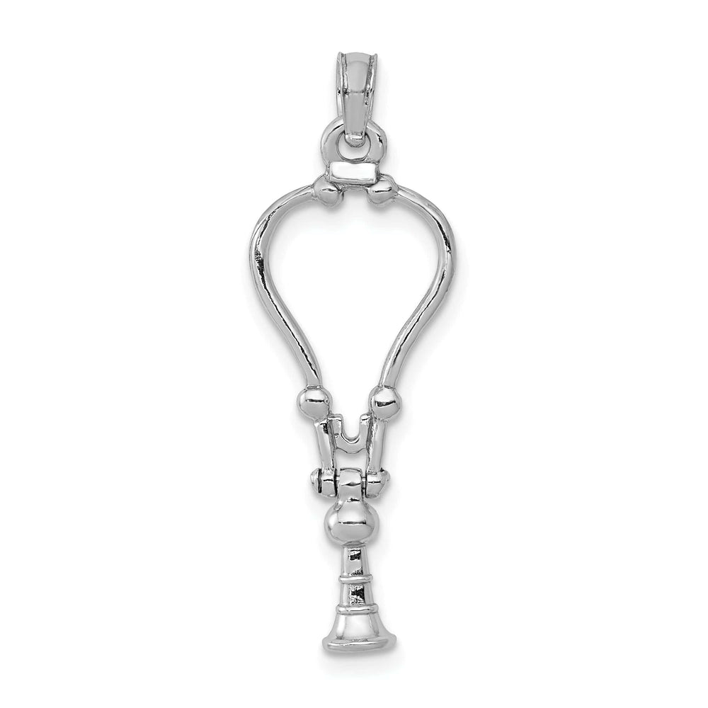 Lovely Rita's Pendants & Charms 14k White Gold Solid Polished Finish Moveable 3-Dimensional Stethoscope Charm Pendant