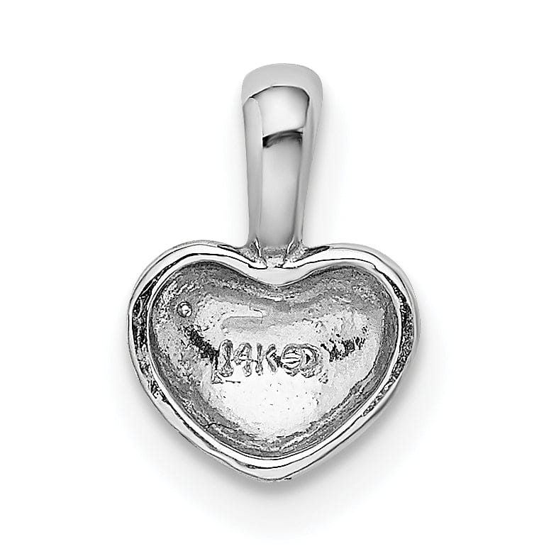 Lovely Rita's Pendants & Charms 14K White Gold Solid Polished Finish Open Back Domed Heart Shape Charm Pendant